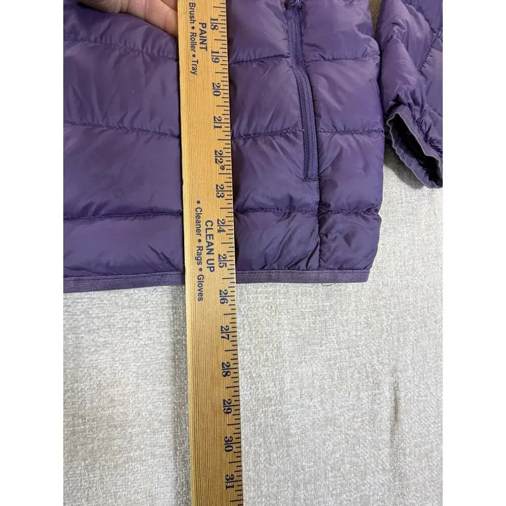 Eddie Bauer Men's Small Purple 80% Down Full Zip Long Sleeve Puffer Jacket Coat